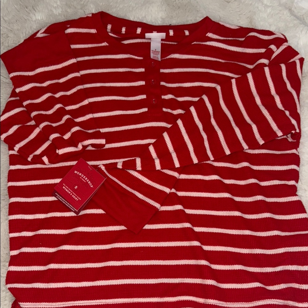Target Wondershop Red and White Striped Long Sleeve Top